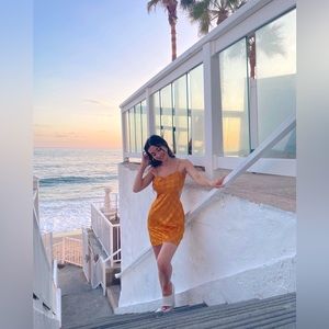 12th Tribe Satin Checkered Cut Out Mini Dress